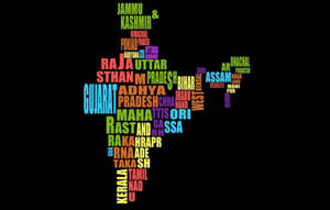 Detailed Typography Of India Map Wallpaper
