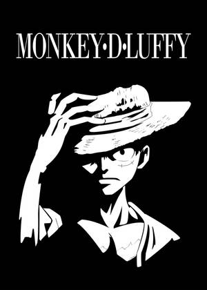 Determined Monkey D. Luffy Black And White Wallpaper