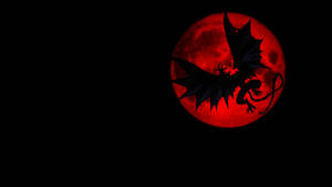 Devilman Crybaby Red Moon Silhouette Wallpaper