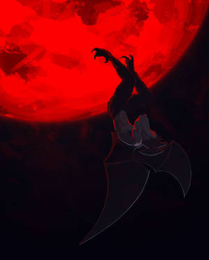 Devilman Crybaby With A Red Moon Wallpaper