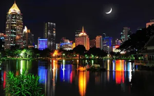 Dhaka Buildings At Night Wallpaper