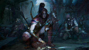 Diablo 4 Rogue Team With Weapon Wallpaper