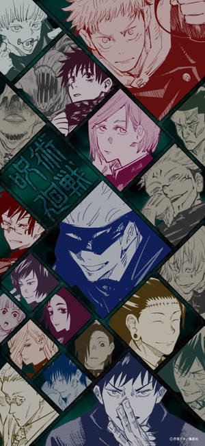 Diamond Collage Anime Characters Jujutsu Kaisen Phone Wallpaper