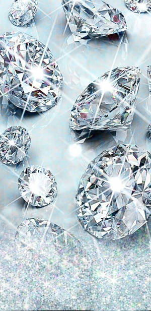 Diamond Gemstones Silver Glitter Bling Wallpaper