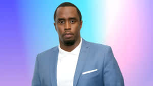 Diddy Stylish Blue Suit Wallpaper