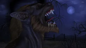 Digital Art Growling Werewolf Wallpaper