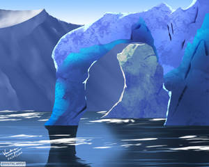 Digital Art Of Arched Iceberg Wallpaper