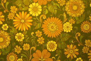 Digital Art Of Floral 70s Aesthetic Desktop Wallpaper