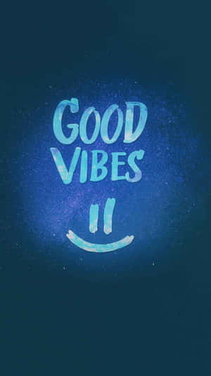 Digital Blue Spray Paint Good Vibe Wallpaper