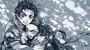 Digital Illustration Of Demon Slayer Manga Wallpaper
