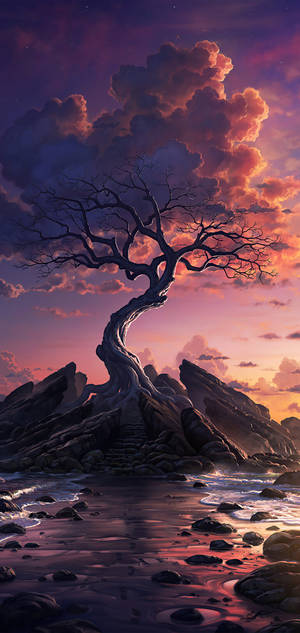 Digital Tree Mobile Wallpaper