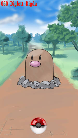 Diglett Green Grass And Trees Wallpaper