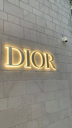 Dior Brand Signage Illuminated Wall Wallpaper