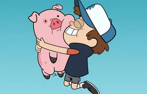 Dipper Hugging Waddles Wallpaper