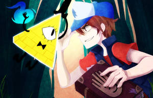 Dipper Pines With Yellow Triangle Wallpaper
