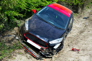 Dirt Road Car Accident Wallpaper