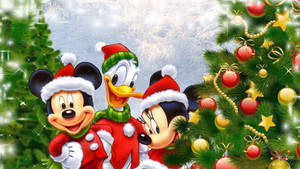 Disney Christmas Cartoon Characters Wallpaper