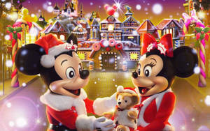 Disney Christmas Mickey Gifting Minnie Wallpaper