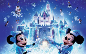 Disney Christmas White Castle Wallpaper