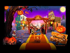 Disney Computer Disneyland In Halloween Theme Wallpaper