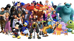 Disney Pixar Worlds And Kingdom Hearts 3 Wallpaper