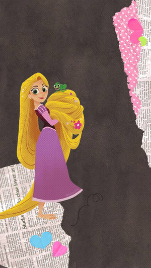 Disney Rapunzel Printed Art Wallpaper