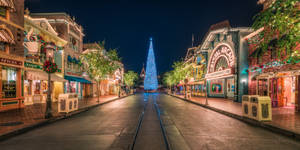 Disney Theme Park At Night