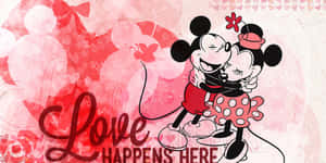 Disney Valentine Love Of Mickey And Minnie Wallpaper