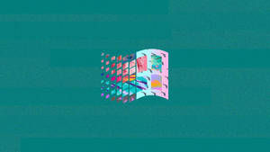 Dispersing Windows 95 Abstract Logo Wallpaper