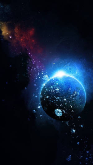 Distant Planet Space Background Wallpaper
