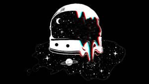Distorted Astronaut Helmet Trippy Aesthetic Wallpaper