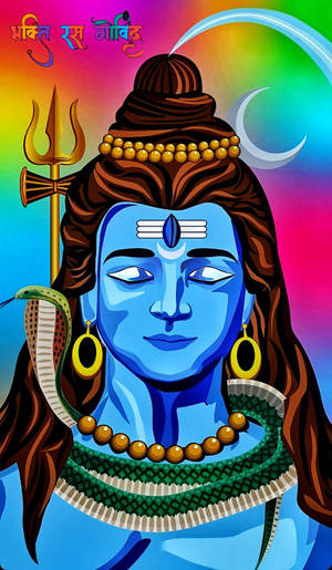 Divine And Vibrant Display Of Lord Shiv Shankar In Hd Wallpaper