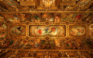 Divine Artistry Of Vatican City Ceiling Painting Wallpaper