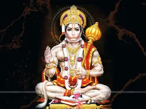 Divine Figure Of Lord Anjaneya Wallpaper