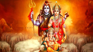 Divine Glow Of Shiv Parivar Wallpaper