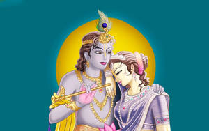Divine Grace - An Artistic Depiction Of Mahabharat Krishna Wallpaper