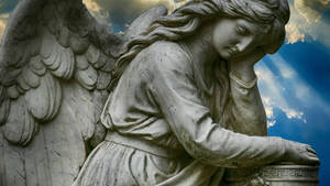 Divine Guardian - A Biblical Angel In Contemplation. Wallpaper