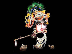 Divine Radiance - Mesmerizing Artwork Of Lord Krishna In 4k Wallpaper