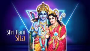 Divine Representation Of Ram And Sita Wallpaper