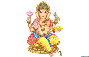 Divine Symbol Of Wisdom And Prosperity - The Idol Of Lord Ganesha Wallpaper