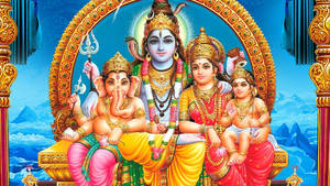 Divine Union Of Lord Shiva And Goddess Parvati Hd Wallpaper