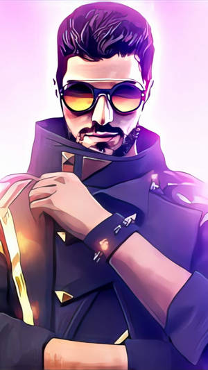 Dj Alok Free Fire Purple Art Wallpaper