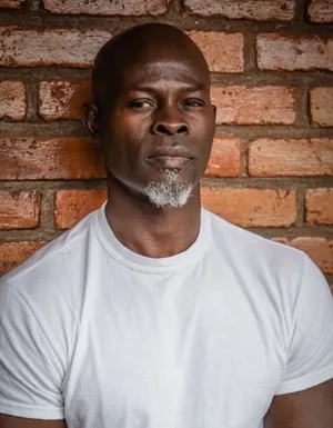 Djimon Hounsou On Brick Wallpaper