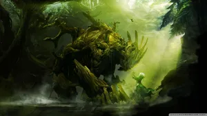 Dnd Forest Queen And Forest Giant Wallpaper