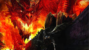 Dnd Red Dragon And Eldritch Knight Face Off Wallpaper