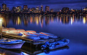 Docked Boats In Boston Wallpaper