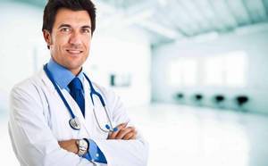 Doctor Physician Studio Photograph Wallpaper