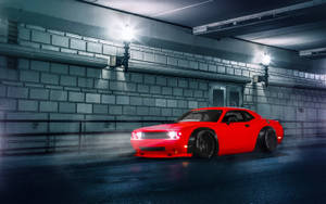 Dodge Challenge In A Tunnel Wallpaper