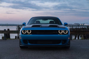 Dodge Challenger Blue Srt Hellcat Wallpaper