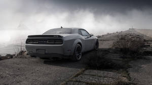 Dodge Challenger Demon 4k On A Smoky Road Wallpaper